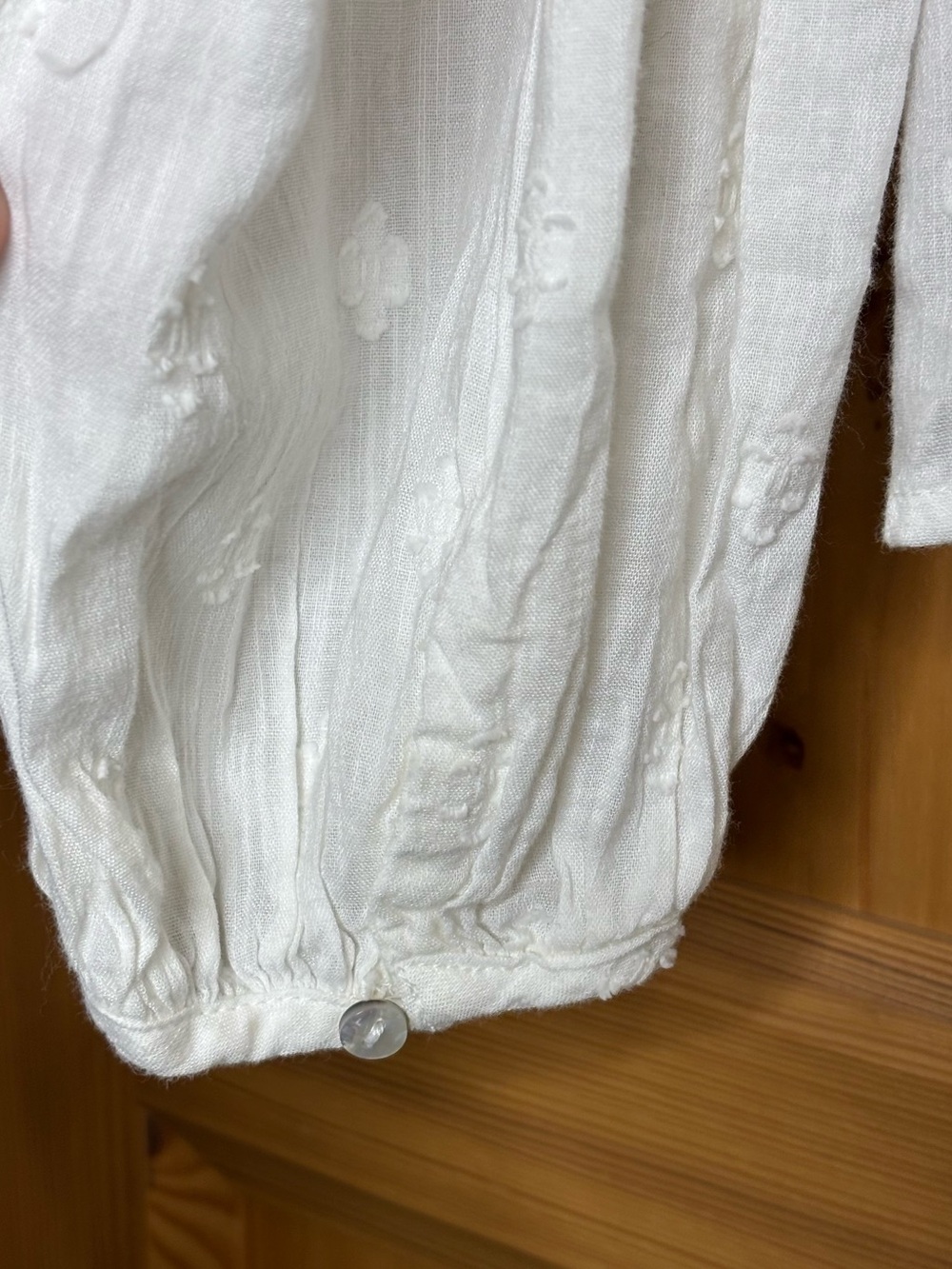 Free People Lina Lace White Long SleeveV-Neck Boho Peasant Blouse in size Small - Picture 7 of 10